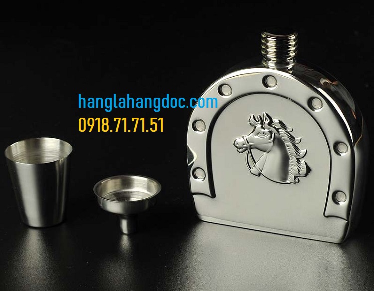 Bình Hip Flask hình móng ngựa 6oz Double Gun đẳng cấp quý tộc 