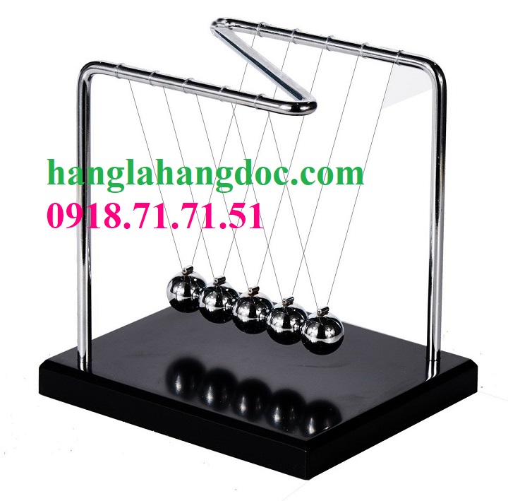 Con lắc Newton chữ Z đế gỗ, khung thép cỡ lớn (18x12x18cm)