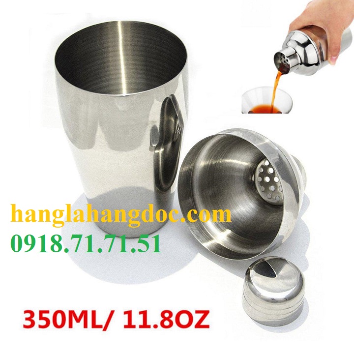 Bình lắc inox pha chế rượu cocktail dung tích 350ml (bartender shaker)