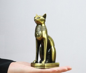 Tượng thần mèo Ai Cập (Bastet) - vật trang trí độc đáo, cao 15,5cm