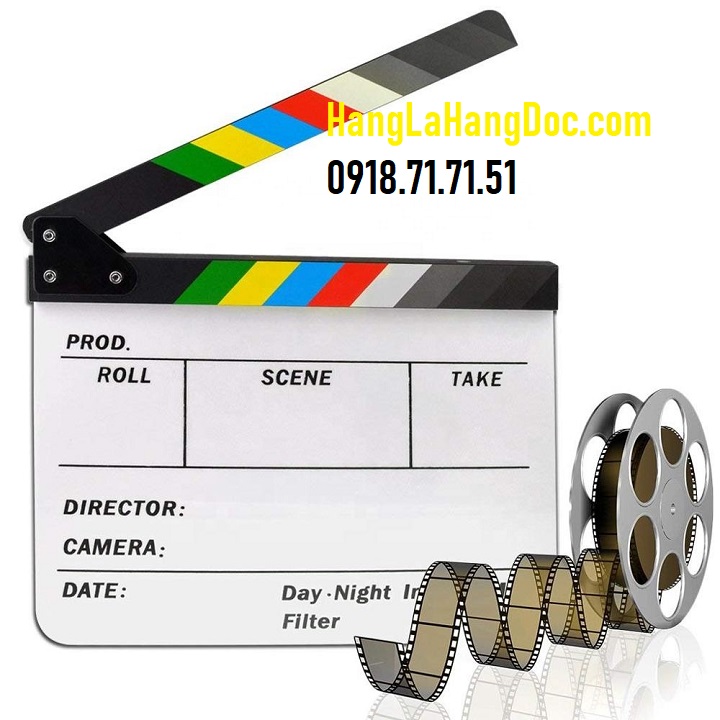 Bảng quay phim (Action Clapper Board) cỡ đại 30x27cm phiên bản đa sắc chuyên dụng