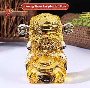 Tượng thần tài pha lê cỡ đại cao 10cm