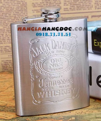  Bình inox 6oz dập logo Jack Daniels