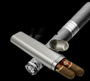 Ống đựng 2 điếu cigar bằng inox, cao cấp & sang trọng