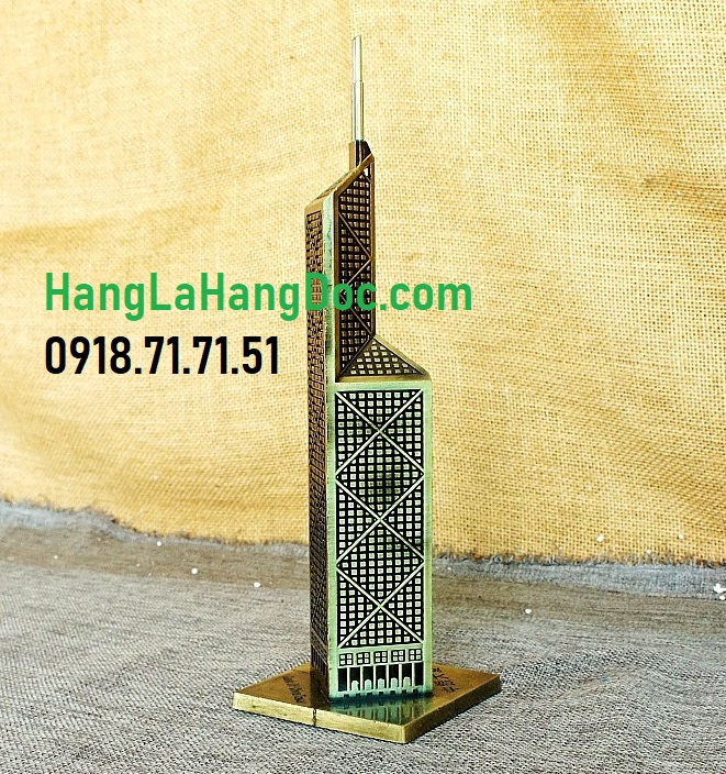Tòa tháp ngân hàng Trung Hoa kim loại thu nhỏ cao 27cm