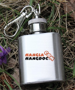 Bình Hip Flask inox đựng rượu 1 oz, dạng móc khóa