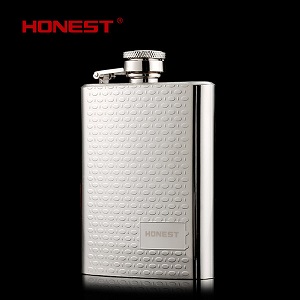 Bình rượu bỏ túi inox Honest 4oz họa tiết tròn (120ml)