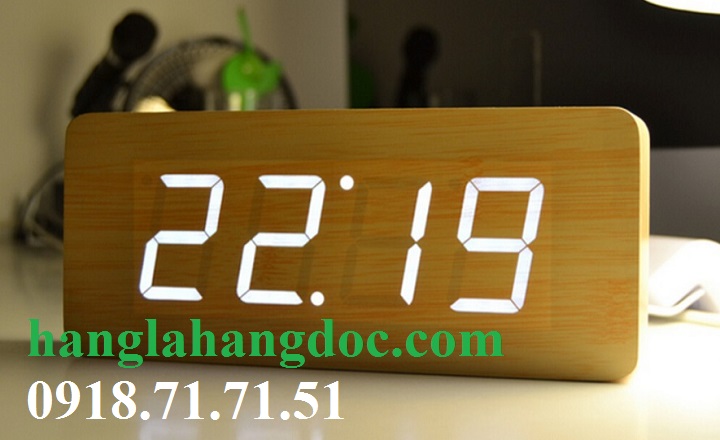 Đồng hồ led trắng điện tử Zhangjin hình chữ nhật (cỡ đại)