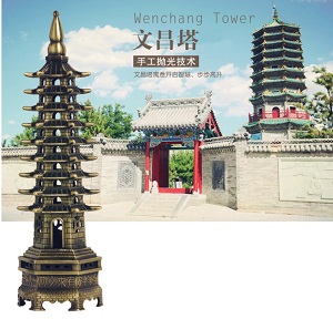 Kiến trúc Phật giáo nổi tiếng tháp Văn Xương 9 tầng mô hình cao 18cm