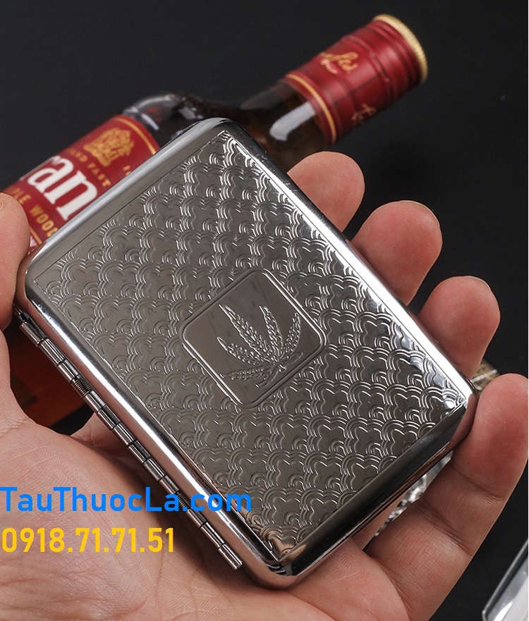 Hộp đựng thuốc lá điếu trung (555 silver, Sài Gòn bạc) T-19