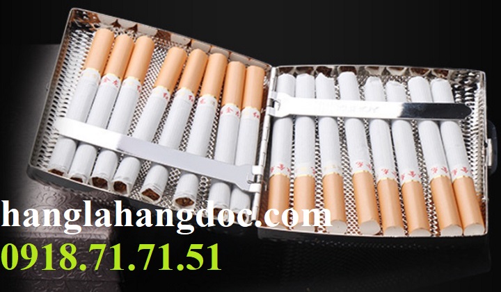 Hộp thuốc lá 20 điếu inox 430 mạ crom hoa văn KC2-13 gợn sóng