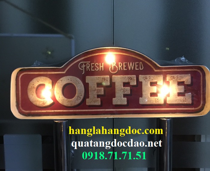 Hộp đèn led BREWED COFFEE trang trí phong cách cổ điển cho quán cafe
