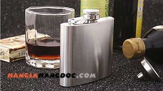 Bình inox mini Hip Flask chứa rượu Whisky 5oz (148ml)