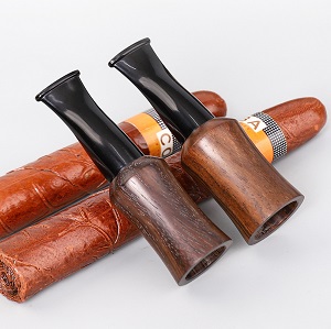 Tẩu hút xì gà bằng gỗ mun, dùng cho cỡ ring 53-57