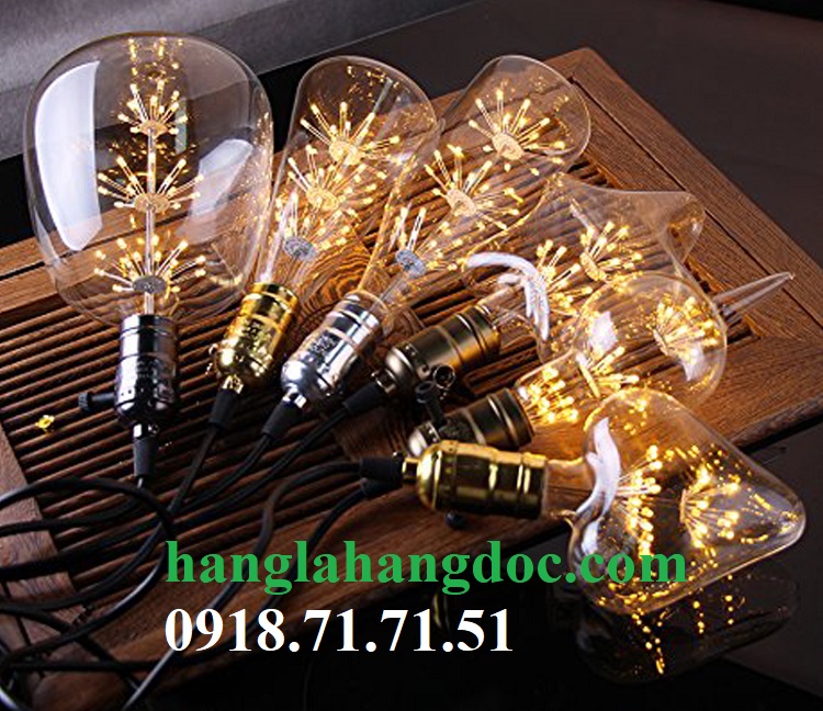 Bóng đèn hình tim Filament led kiểu cây thông 2W (Christmas led Edison Heart Bulb)