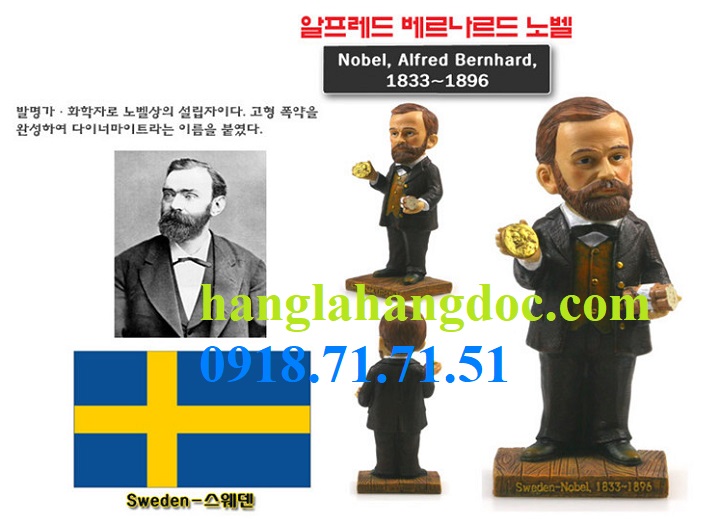 Mô hình tượng 3D trang trí nhà khoa học Alfred Bernhard Nobel, Thụy Diển