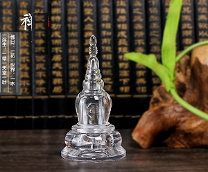 Tháp thờ xá lợi Phật bằng nhựa cao cấp trong suốt N1 (cao 11cm)