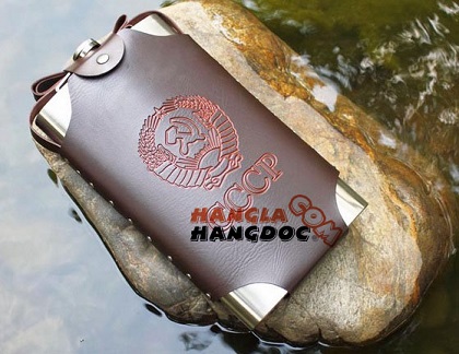 Bình rượu Hip Flask CCCP 18 oz bao da rời