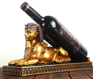 Giá đỡ chai rượu tượng Nhân Sư Ai Cập trang trí sang trọng