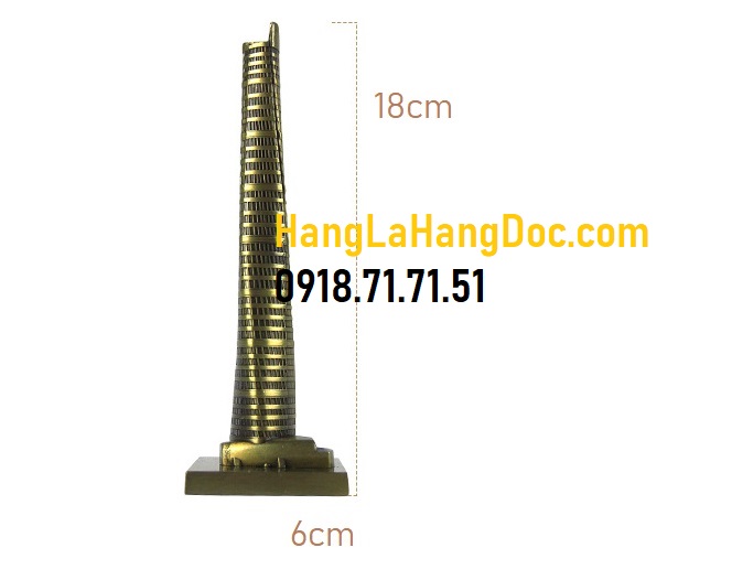 Mô hình tháp Thượng Hải hợp kim đồng cao 19,5cm