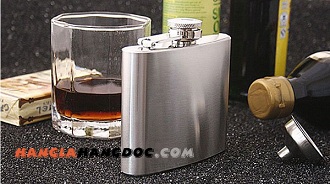  Bình inox mini Hip Flask chứa rượu Whisky 5oz (148ml)