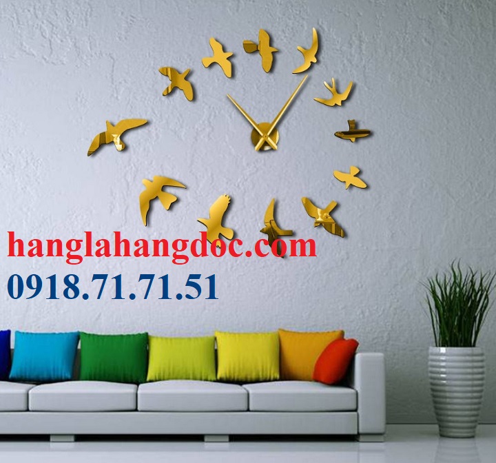 Đồng hồ DIY dán tường mẫu số 16 - chim én mùa xuân