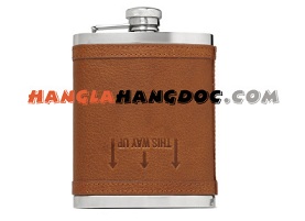 Bình inox Hip Flask bọc da 7 ounces (207ml)