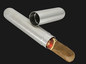 Ống đựng xì gà 1 điếu bằng inox, nhỏ gọn tiện bỏ túi