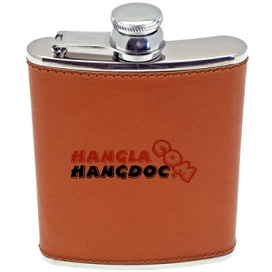 Bình rượu inox Hip Flask 6 oz bao da