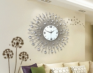 Đồng hồ treo tường dạ quang phát sáng hình giọt sương
