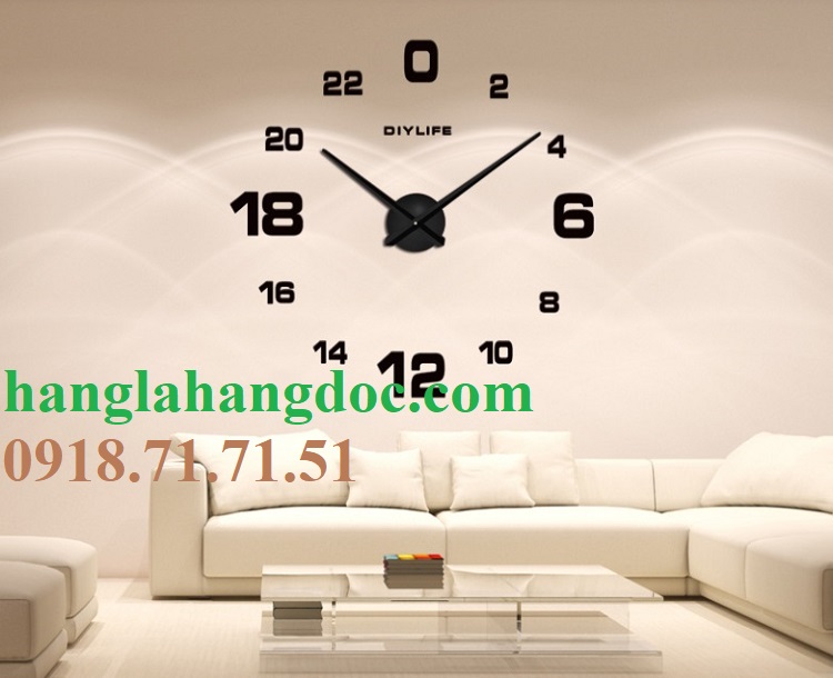 Đồng hồ 3D dán tường DIY 360 độ, đường kính 1,5m (cỡ đại) giá rẻ - 39