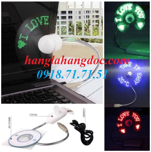 Quạt tạo chữ trên không thế hệ mới (new led fan), quạt chạy chữ led kiêm USB hub rẻ - 22