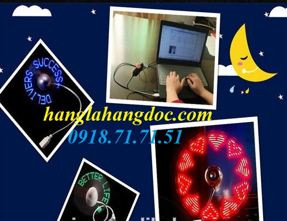 Quạt tạo chữ trên không thế hệ mới (new led fan), quạt chạy chữ led kiêm USB hub rẻ - 20