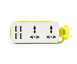 Ổ cắm điện đa năng du lịch 04 cổng USB, 02 ổ điện siêu tiện lợi