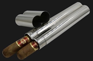 Ống inox chuyên dụng giữ ẩm xì gà, đựng 02 điếu V1