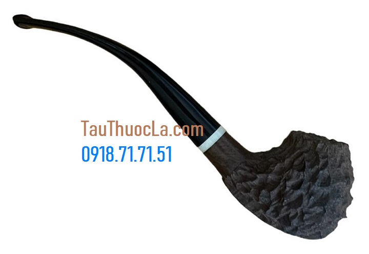 Tẩu pipe gỗ mun cán dài H12s kiểu đầu rồng