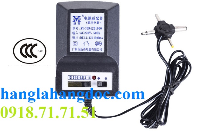 Adapter 309 chuyển đổi dòng điện AC (110-220V) sang DC 1,5-12V 1A