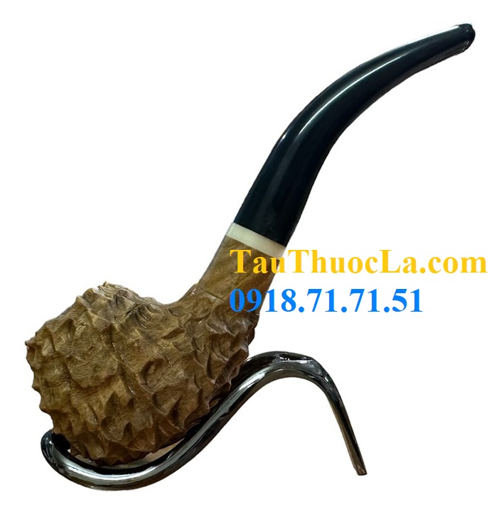 Tẩu pipe gỗ đàn hương H10 khắc kiểu đầu rồng hạn chế nóng tay