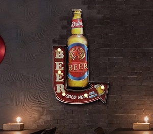 Hộp biển hiệu đèn led, decor quán beer club, treo tường độc đáo