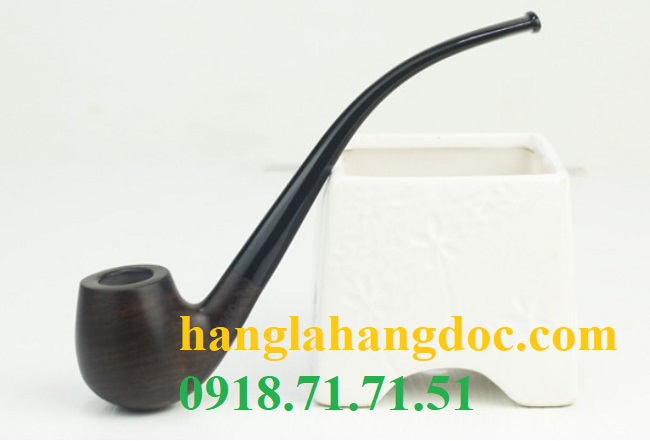 Tẩu Sherlock Holmes gỗ mun thân dài Z360-3 trơn & hoa văn