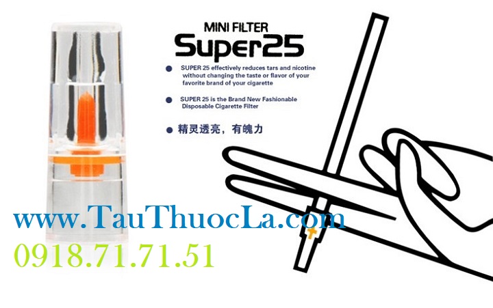 Tẩu lọc khói thuốc lá Nhật Bản Super 25 cao cấp