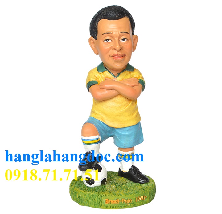Mô hình 3D thu nhỏ tượng cầu thủ Pele, Brasil (vua bóng đá)
