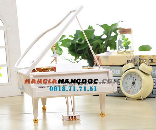 Hộp nhạc piano vũ công ballet, đèn led 7 màu lên dây cót (big size)