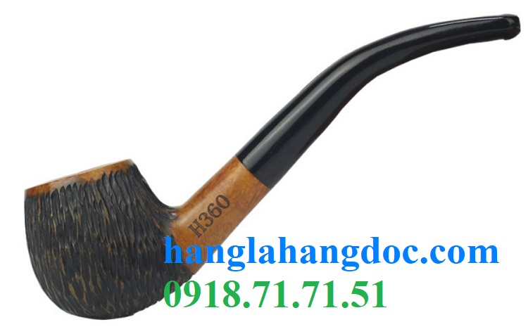 Tẩu hút thuốc lá sợi gỗ cẩm thạch TN-H360C cán cong cổ điển