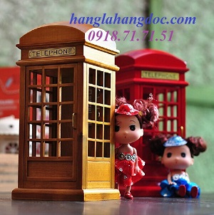 Hộp nhạc gỗ buồng điện thoại công cộng - Telephone Box