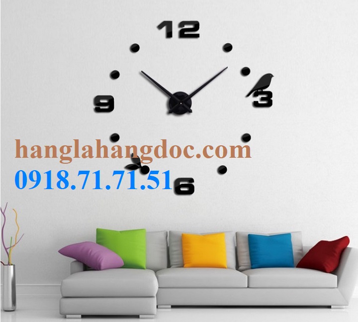 3D Sticker DIY Clock version 11 (cỡ lớn) đường kính 0,9 – 1,5m