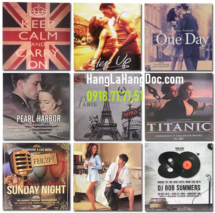 Áp phích/ Poster giấy Kraft 30x30cm trang trí dán tường retro vintage