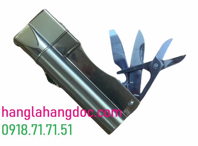Bật lửa đa năng Fangfang 5 in 1 có đèn pin, dao, kép, giũa