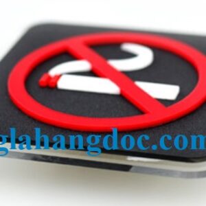 Biển báo 3D logo cấm hút thuốc lá dán tường