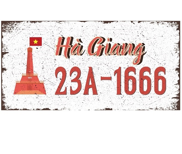 Biển số 64 tỉnh thành Việt Nam trang trí tường quán cafe bar, quán nhậu